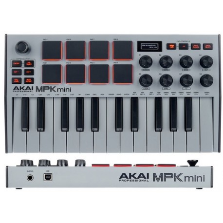 AKAI MPK Mini Mk3 Grey controller a tastiera usb/midi 25 tasti mini